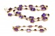 Conjunto de pulseira e colar em ouro com ametistas lapidadas e pérolas 