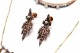Conjunto de adereço em ouro e prata composto por Pulseira, Gargantilha e Brincos