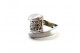 Anel em ouro branco escovado com diamantes (19) em talhe brilhante.