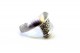 Anel em ouro branco escovado com diamantes (19) em talhe brilhante.