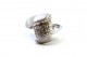 Anel em ouro branco escovado com diamantes (19) em talhe brilhante.