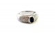 Anel em ouro branco com diamantes (64) em talhe brilhante e safira australiana 