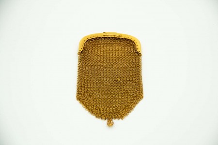 Bolsa porta moedas de mão em ouro amarelo