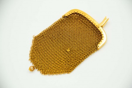 Bolsa porta moedas de mão em ouro amarelo