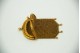  Bolsa porta de malha fina em ouro amarelo, arco relevado e divisória
