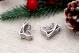 Brincos em ouro branco com faixas lisas alternadas com (36) diamantes 
