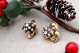 Brincos em ouro e prata com diamantes (14) em talhe brilhante em forma de flor