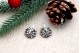  Brincos em ouro branco com diamantes (48) em talhe brilhante 8/8 e pérolas 
