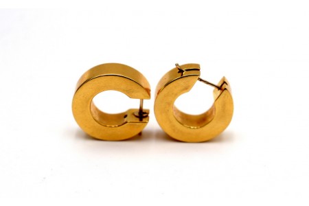 Brincos - Argolas em ouro lisos ao estilo carniceiras