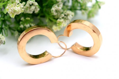  Brincos - Argolas em ouro lisos ao estilo carniceiras