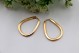 Brincos/argolas em ouro liso em forma de gota