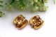 Brincos em ouro amarelo texturizados com diamantes (14) em talhe brilhante (8/8)