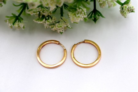 Brincos/argolas circulares em ouro amarelo.