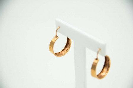 Brincos - argolas de ouro amarelo liso 
