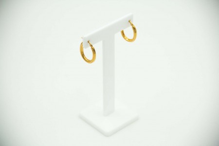 Brincos ovais em ouro amarelo relevado