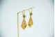 Brincos de ouro amarelo ao estilo folha de oliveira com turquezas e pedras 