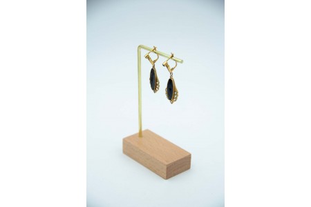 Brincos em ouro amarelo com pingentes articulados, anix lapidados
