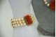  Conjunto de gargantilha e pulseira em ouro amarelo e pérolas de cultura 
