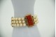  Conjunto de gargantilha e pulseira em ouro amarelo e pérolas de cultura 