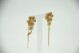 Conjunto em ouro amarelo de brincos e anel com diamantes