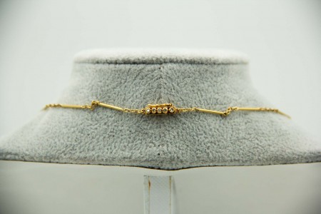 Gargantilha em ouro amarelo com diamantes (95) em talhe brilhante 8/8 