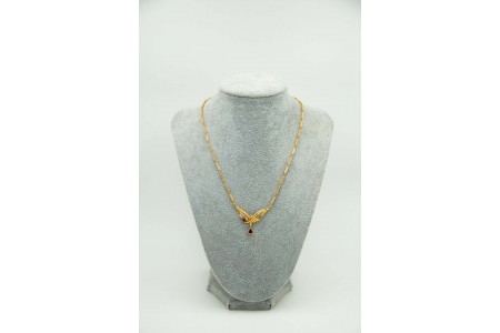Gargantilha de ouro amarelo com diamantes (15) em talhe brilhante (15) 