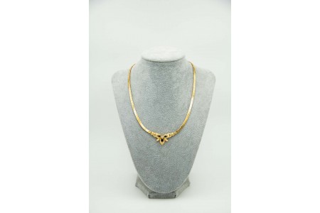 Gargantilha de ouro amarelo com safiras Autralianas e diamantes (24) 