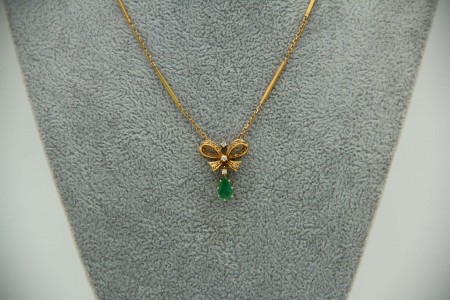  Gargantilha de ouro amarelo com diamantes (19) em talhe brilhante 8/8 