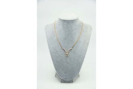 Gargantilha de ouro amarelo com diamantes (27) em talhe brilhante aplicados 