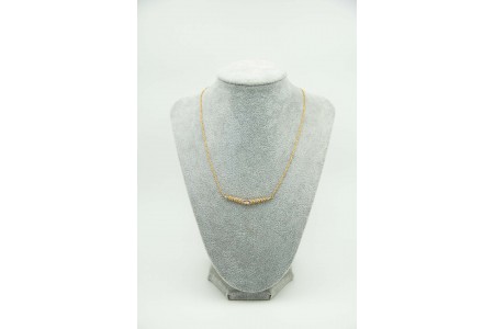 Gargantilha de ouro bicolor com diamantes (40) em talhe brilhante 8/8.