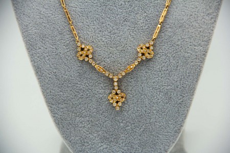 Gargantilha articulada em ouro amarelo com diamantes (61) em talhe brilhante 8/8