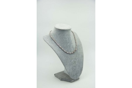 Gargantilha de ouro branco articulada com diamantes (40) em talhe brilhante 8/8