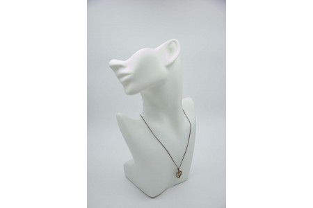 Medalha/pingente de ouro branco em forma de coração com pingente articulado 