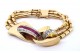 Pulseira em ouro com diamantes em talhe rosa e rubis calibrados