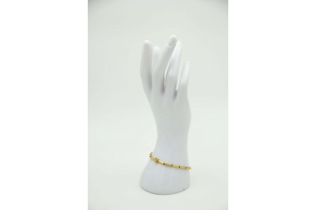 Pulseira em ouro amarelo articulada com diamantes (8) em talhe brilhante 8/8