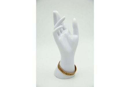 Pulseira de ouro amarelo articulada com aplicação de esmaltes policromados 