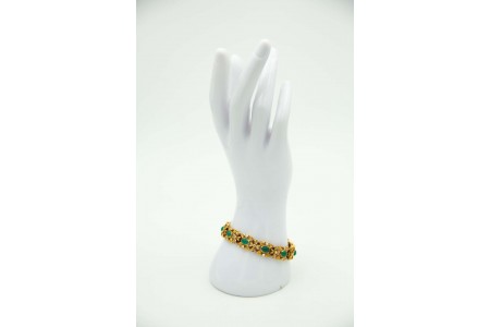 Pulseira de ouro amarelo articulada com diamantes (33) em talhe brilhante 8/8