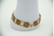 Pulseira de ouro amarelo de elos articulados comm figuras geométricas em esmalte