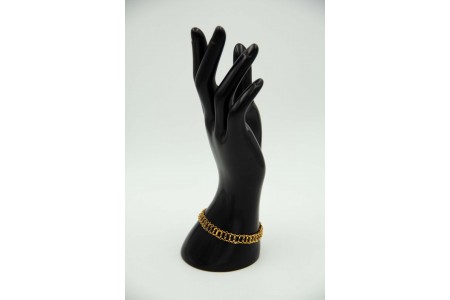 Pulseira articulada de ouro amarelo com relevos e aplicação de esmaltes 