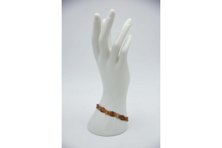 Pulseira articulada em ouro amarelo com elos ao estilo de filigrana com esmaltes