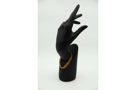 Pulseira de ouro amarelo com malha articulada