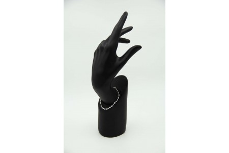 Pulseira de ouro branco articulada com pequenos diamantes