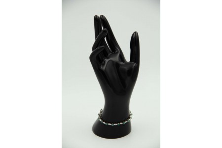 Pulseira de ouro branco articulada com diamantes (17) em talhe brilhante 8/8