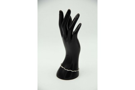 Pulseira de ouro branco articulada com diamantes (27) em talhe brilhante 8/8.