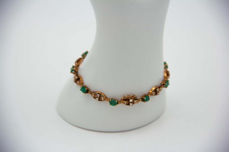  Pulseira em ouro amarelo de elos articulados com diamantes (35) 