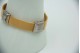 Pulseira de ouro bicolor com bracelete e diamantes (27) em talhe brilhante 8/8.
