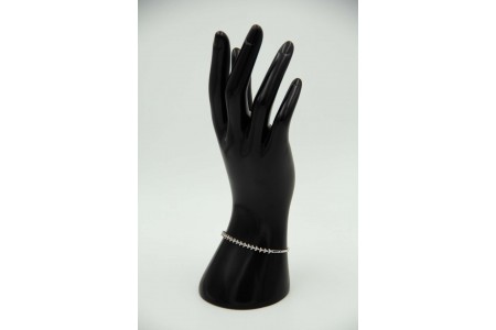Pulseira de ouro branco articulada com diamantes (48) em talhe brilhante 8/8.