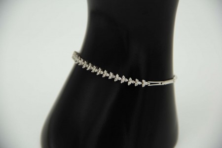 Pulseira de ouro branco articulada com diamantes (48) em talhe brilhante 8/8.