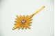 Resplendor em ouro amarelo com ametista polida