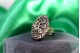 Anel em ouro e prata com zircónias em forma de gota, pera e talhe brilhante 